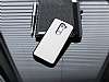 LG G2 Metalik Kenarl Beyaz Deri Klf - Resim 1