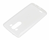 LG G3 Ultra İnce Şeffaf Beyaz Silikon Kılıf - Resim: 1