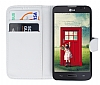 LG L90 Czdanl Yan Kapakl Beyaz Deri Klf - Resim 1