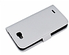 LG L90 Czdanl Yan Kapakl Beyaz Deri Klf - Resim 3