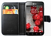LG Optimus L5 2 Czdanl Yan Kapakl Siyah Deri Klf - Resim: 1