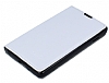 LG Optimus L7 2 Gizli Mknats Standl Czdanl Beyaz Deri Klf - Resim: 3