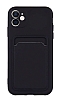 iPhone 12 6.1 in Kartlkl Kamera Korumal Siyah Klf