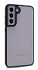 Lux Metal Serisi Samsung Galaxy S21 FE 5G Mat Siyah Kenarl effaf Silikon Klf