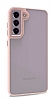Lux Metal Serisi Samsung Galaxy S21 FE 5G Pembe Mat Kenarl effaf Silikon Klf