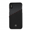 Mercedes-Benz iPhone X / XS Gerek Deri Karbon Siyah Rubber Klf - Resim 2