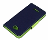 Mercury HTC Desire 616 Standl Czdanl Lacivert Deri Klf - Resim: 3