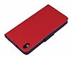 Mercury HTC Desire 816 Standl Czdanl Krmz Deri Klf - Resim 3