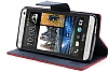 Mercury HTC One Fancy Diary Czdanl Standl Krmz Klf - Resim 3