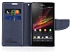 Mercury Sony Xperia Z Yan Kapakl Ak Yeil Czdan Klf - Resim 1