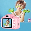 Mini Pembe ocuk Dijital Kamera Fotoraf Makinesi - Resim: 4