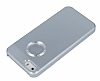 Eiroo iPhone SE / 5 / 5S Tal Metal Silver Klf - Resim: 4
