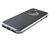 Motomo iPhone SE / 5 / 5S Dark Silver Kenarl Siyah Silikon Klf - Resim 2