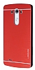 Motomo LG G3 Metal Krmz Rubber Klf