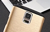 Motomo Round Samsung i9600 Galaxy S5 Metal Gold Rubber Klf - Resim: 2