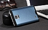 Motomo Round Samsung N9100 Galaxy Note 4 Metal Lacivert Rubber Klf - Resim 2