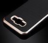 Motomo Samsung Galaxy J3 Gold Kenarl Siyah Silikon Klf - Resim: 1