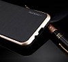 Motomo Samsung Galaxy J3 Gold Kenarl Siyah Silikon Klf - Resim: 2