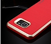 Motomo Samsung Galaxy Note 5 Krmz Kenarl Siyah Silikon Klf - Resim 1