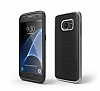 Motomo Samsung Galaxy S7 Edge Silver Kenarl Siyah Silikon Klf - Resim: 1