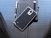 Motomo Samsung N9100 Galaxy Note 4 Silver Kenarl Siyah Silikon Klf - Resim: 1