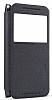 Nillkin HTC One M9 Sparkle Pencereli nce Kapakl Siyah Deri Klf - Resim 1