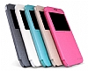 Nillkin Samsung Galaxy E7 Sparkle Pencereli nce Kapakl Siyah Deri Klf - Resim: 7