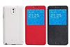 Nillkin Samsung N9000 Galaxy Note 3 Pencereli Kapakl Siyah Deri Klf - Resim 1