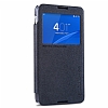 Nillkin Sony Xperia E4 Sparkle Pencereli nce Kapakl Siyah Deri Klf - Resim: 2