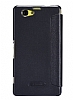 Nillkin Sony Xperia Z1 Compact Sparkle Pencereli nce Kapakl Siyah Deri Klf - Resim 1