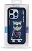 Nimmy iPhone 13 Pro Mavi Kedi Rubber Klf - Resim 2