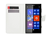 Nokia Lumia 1020 Czdanl Yan Kapakl Beyaz Deri Klf - Resim 1