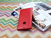 Nokia Lumia 1520 nce Yan Kapakl Krmz Deri Klf - Resim: 3