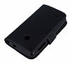 Nokia Lumia 530 Czdanl Yan Kapakl Siyah Deri Klf - Resim 2