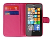 Nokia Lumia 630 Czdanl Yan Kapakl Pembe Deri Klf - Resim: 2
