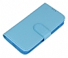 Nokia Lumia 630 Czdanl Yan Kapakl Mavi Deri Klf - Resim 2