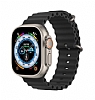 Ocean Apple Watch Ultra Siyah Silikon Kordon (49mm)