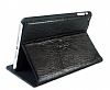 Pierre Cardin iPad Mini / Mini 2 / Mini 3 Standl Yan Kapakl Siyah Deri Klf - Resim: 4