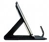 Pierre Cardin iPad Mini / Mini 2 / Mini 3 Standl Yan Kapakl Siyah Deri Klf - Resim: 8