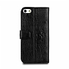 Pierre Cardin iPhone SE / 5 / 5S Standl Czdanl Siyah Deri Klf - Resim: 2