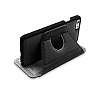 Pierre Cardin iPhone 6 / 6S 360 Derece Dner Standl Kapakl Siyah Deri Klf - Resim 2