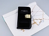 PinShang Samsung Galaxy E5 ift Pencereli Tal Standl Rugan Siyah Klf - Resim: 1