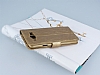 PinShang Samsung Galaxy E7 Taşlı Standlı Cüzdan Rugan Gold Kılıf - Resim: 2