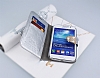 PinShang Samsung Galaxy Grand Tal Standl Czdan Rugan Silver Klf - Resim 3