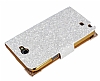 PinShang Samsung N7100 Galaxy Note 2 Simli Tal Kapakl Beyaz Czdan Klf - Resim: 2