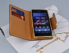 PinShang Sony Xperia Z1 Compact Tal Czdanl Ak Pembe Deri Klf - Resim: 2