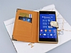 PinShang Sony Xperia Z3 Tal Kapakl Czdan Gold Klf - Resim: 3