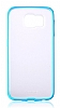 PIPILU Samsung Galaxy S6 Edge Mavi Silikon Kenarl effaf Rubber Klf - Resim: 1