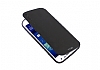 PIPILU Samsung i9190 Galaxy S4 Mini nce Yan Kapakl Standl Siyah Deri Klf - Resim 2