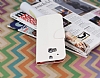 Eiroo HTC One M8 ift Renk Kapakl Beyaz ve Krmz Deri Klf - Resim: 1